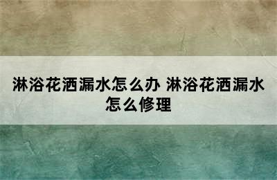 淋浴花洒漏水怎么办 淋浴花洒漏水怎么修理